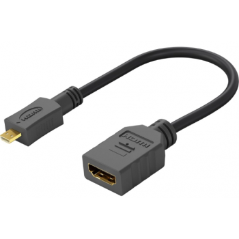GOOBAY καλώδιο HDMI micro σε HDMI 58683, 4K, 0.15m, μαύρο
