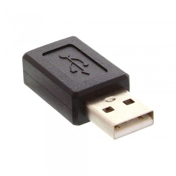 POWERTECH Αντάπτορας USB 2.0A (M) σε Mini USB (F), μαύρο