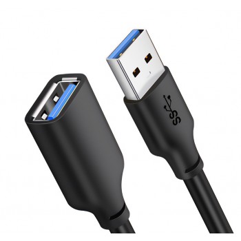 CABLETIME καλώδιο USB 3.0 αρσενικό σε θηλυκό C160, 5Gbps, 1m, μαύρο