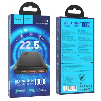 HOCO J101 ASTUTE ΠΛΗΡΩΣ ΣΥΜΒΑΤΟ POWER BANK PD20W +QC 3.0, 10000MAH
