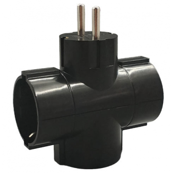 ΔΙΧΙΣΤΗ POWER POWER LAMTECH ΜΕ 3 Πρίζες SCHUKO ΜΑΥΡΟ